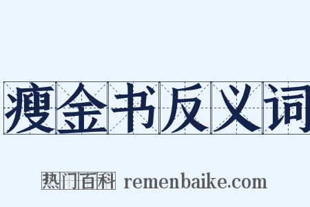 瘦金书反义词是什么意思的图片